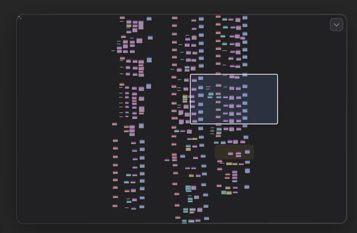 Minimap showing the current viewport within the blueprint