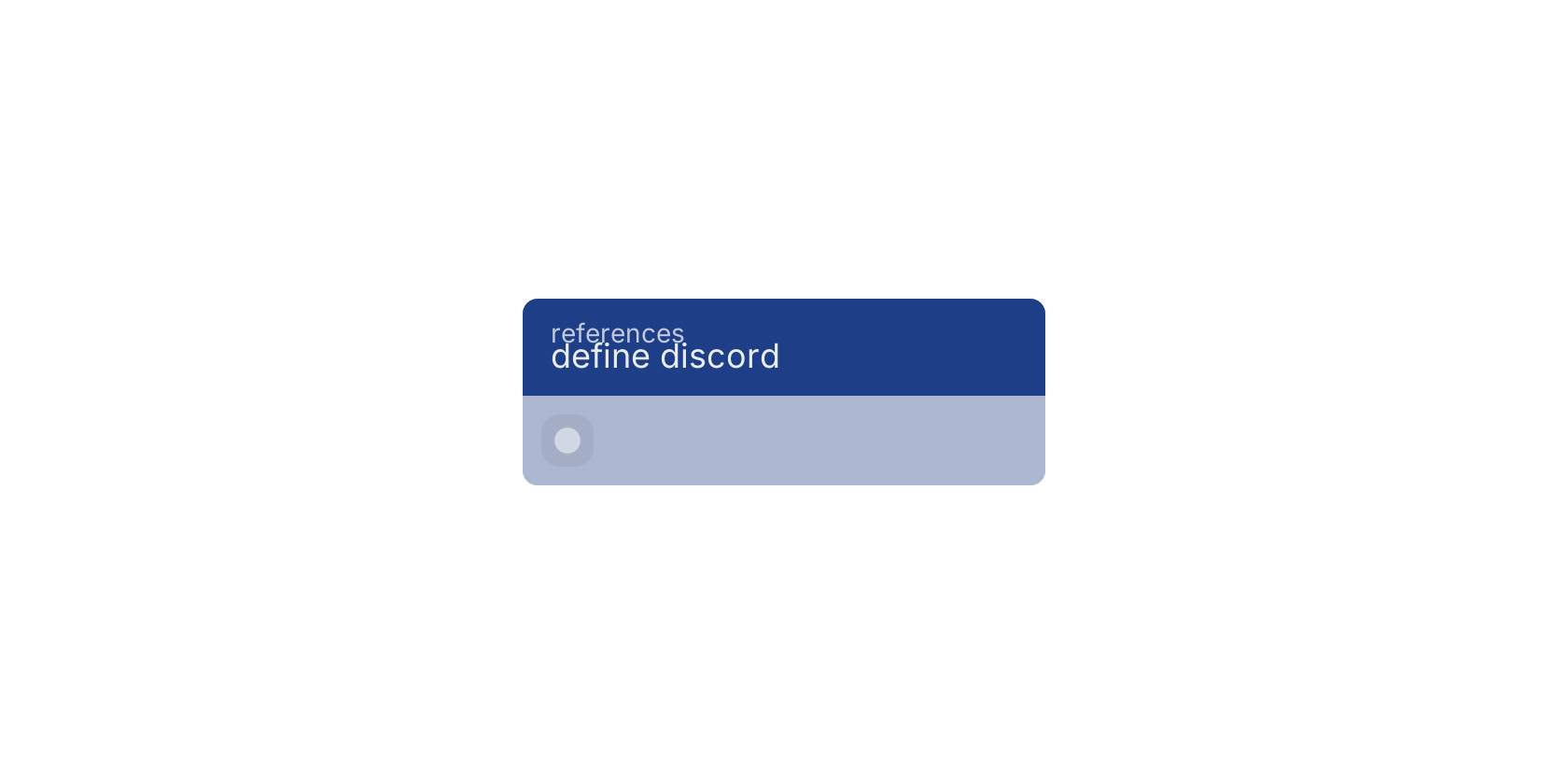 Studio canvas example for the define discord block: typical wiring for define discord.
