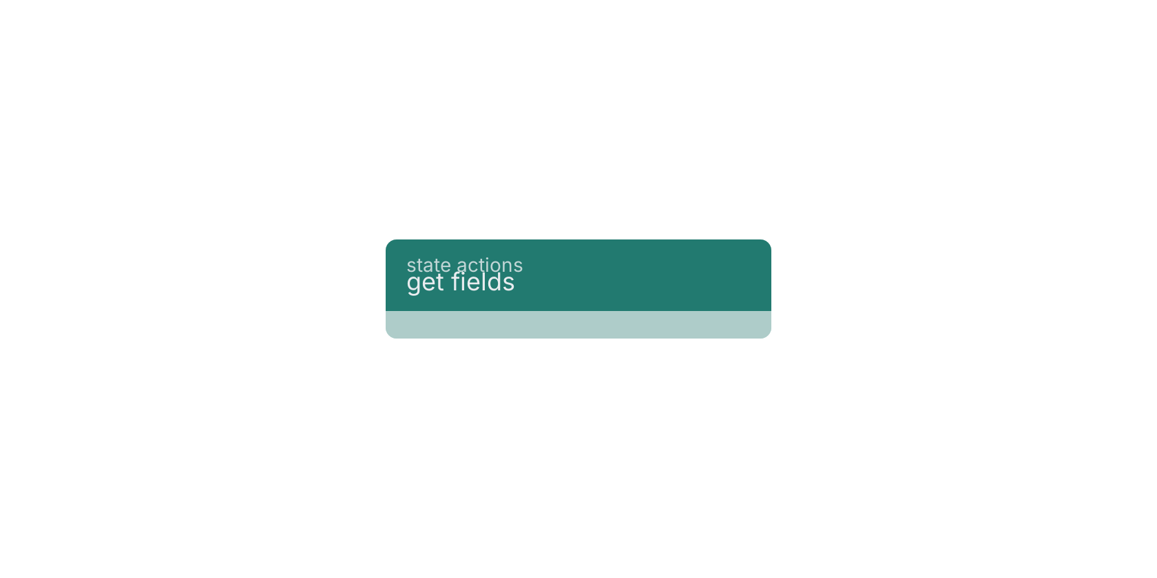 Studio canvas example for the get fields block: typical wiring for get fields.